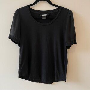 DKNY Classic Black Short Sleeve Top